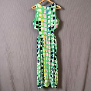 Corey Lynn Calter Geometric Cutout Maxi Dress Green Multi Size M Vibrant Summer